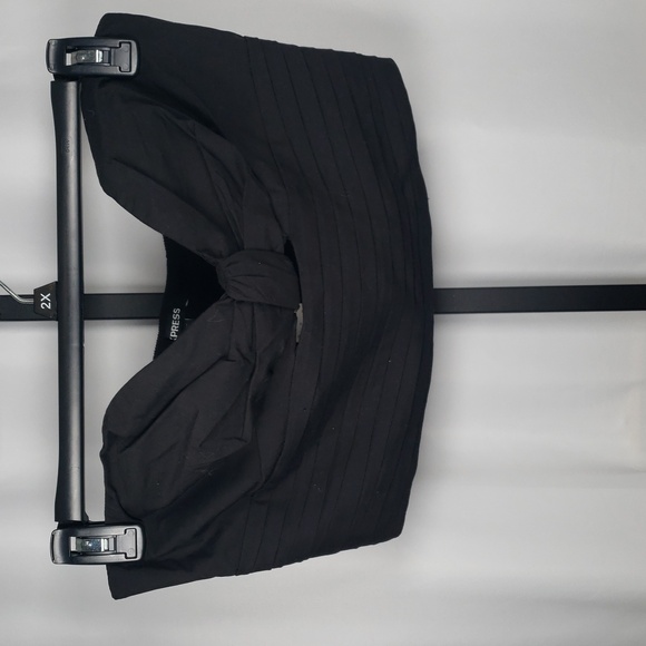 Express Black Ex Cut Out Ruched Tube Top SZ L - NWT - Picture 6 of 13